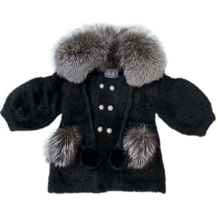 Milana Noir Sweater Coat for wholesale by Petite Maison Kids