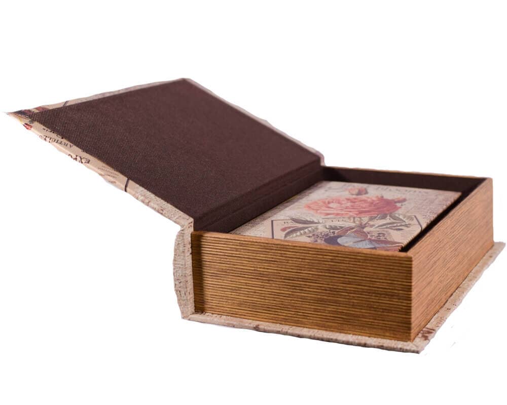 giftland - Wholesale Decorative Box - Wooden Faux Book Box Flowers Set/21