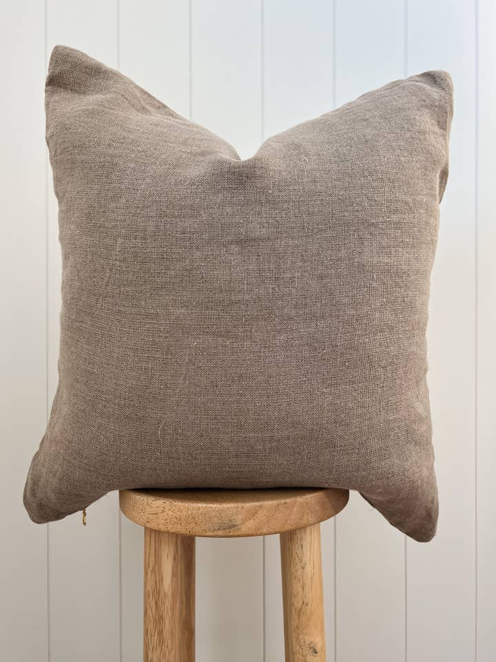 Linen Pillow - Taupe/Gray Color for wholesale by Collective Dwelling