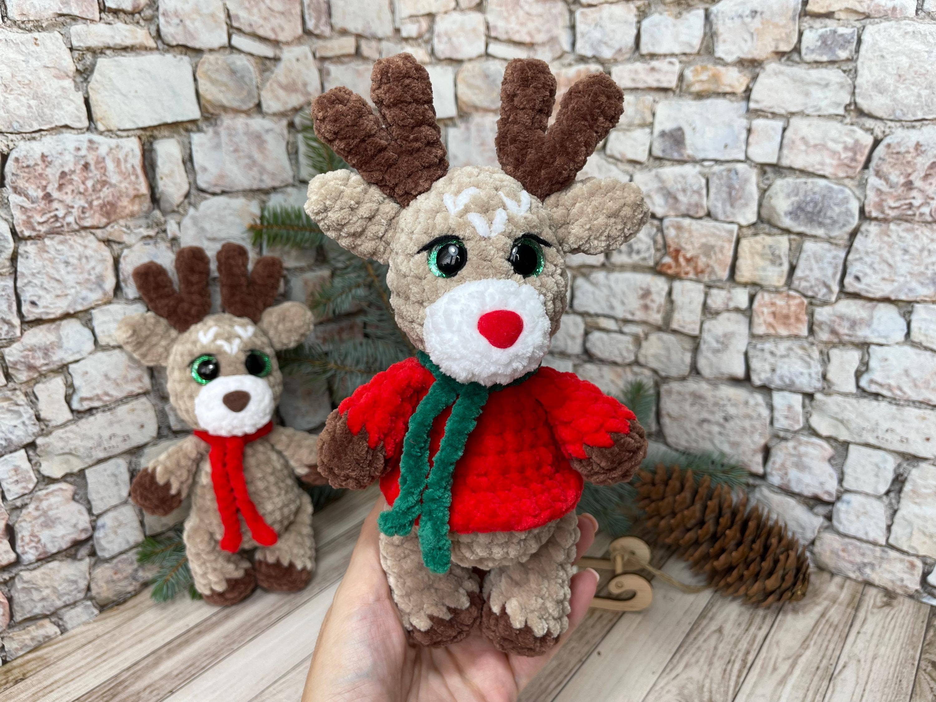 TOMOPOD LLC - Wholesale Stuffed/Plush Toy - Kids & Baby - Crochet Baby Christmas Reindeer, Amigurumi Xmas, Stuffed Toy7