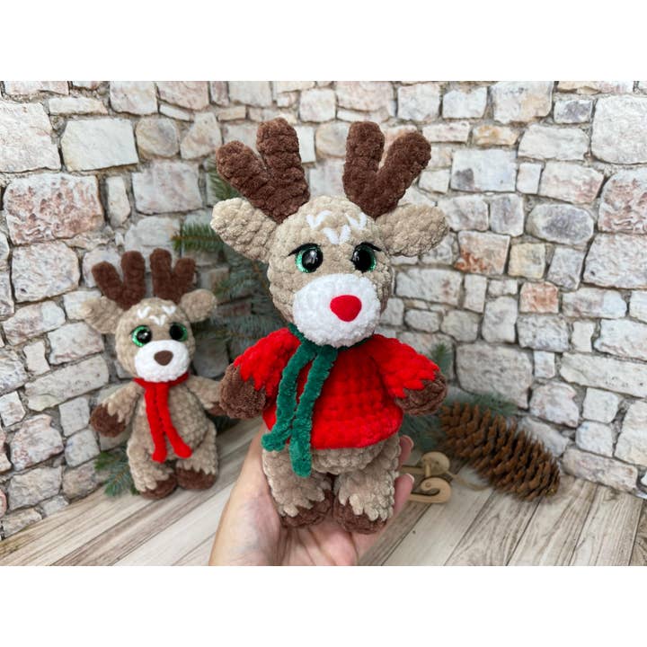 TOMOPOD LLC - Wholesale Stuffed/Plush Toy - Kids & Baby - Crochet Baby Christmas Reindeer, Amigurumi Xmas, Stuffed Toy7