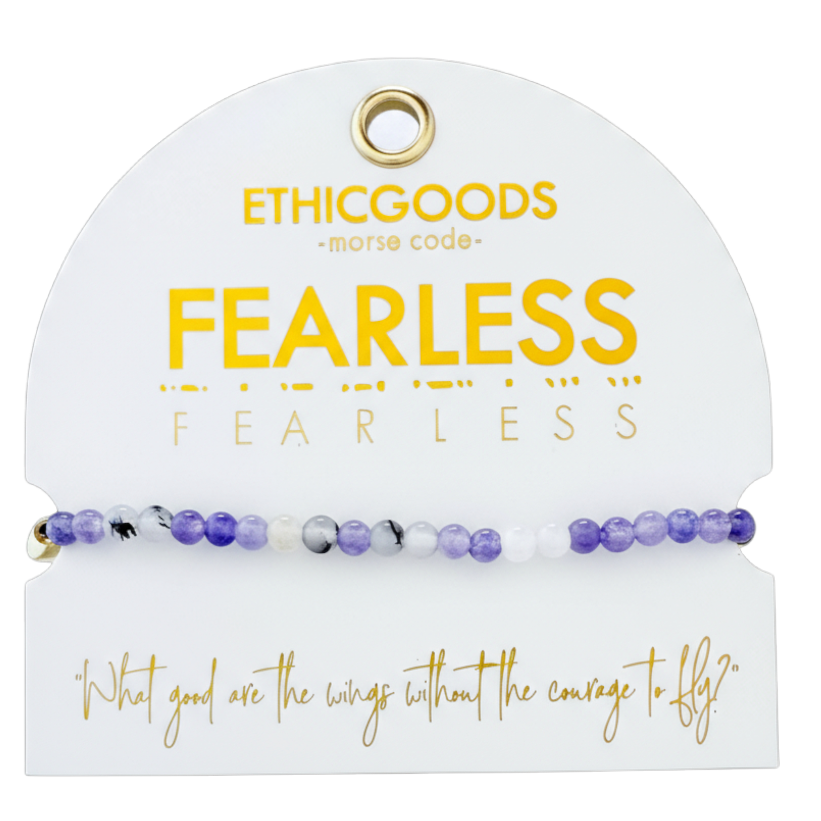 Rainbow Moonstone Purple Jade Morse Code Bracelet | FEARLESS for wholesale on Faire7