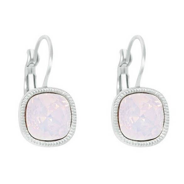 Bonita Bella Ohrhänger in Tropfenform mit rosafarbenen Opalelementen, Zirkonia, Weißgold, Hochzeitsgeschenk, Brautschmuck für den Großhandel von TiaraBleu