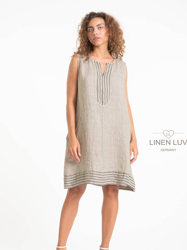 SS25 - Franse Linnen Jurk Linnen Luv (TP1606-40) voor wholesale door LINEN LUV