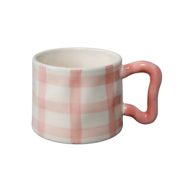 Flora Bunda Inc - Wholesale Coffee Mug - 18 oz Artisan Checker Ceramic Mug
