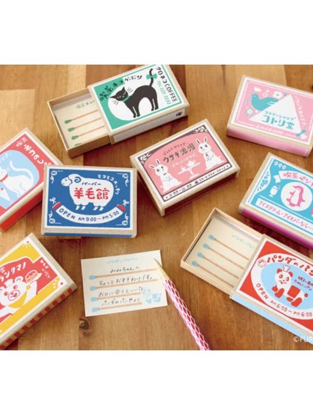 Japanese Matchbox Memo Pad, Retro Matchbox Notes, Mino Washi for wholesale by 「FUNJI」In Japan