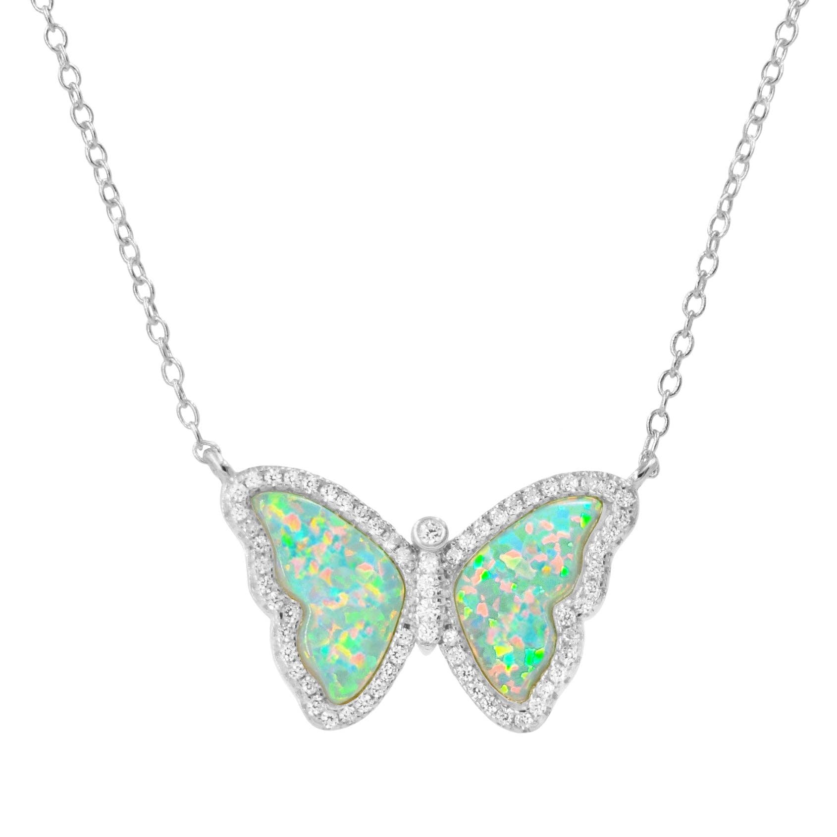 Kamaria Jewelry - Wholesale Pendant/Charm Necklace - Opal Butterfly Necklace With Crystals44
