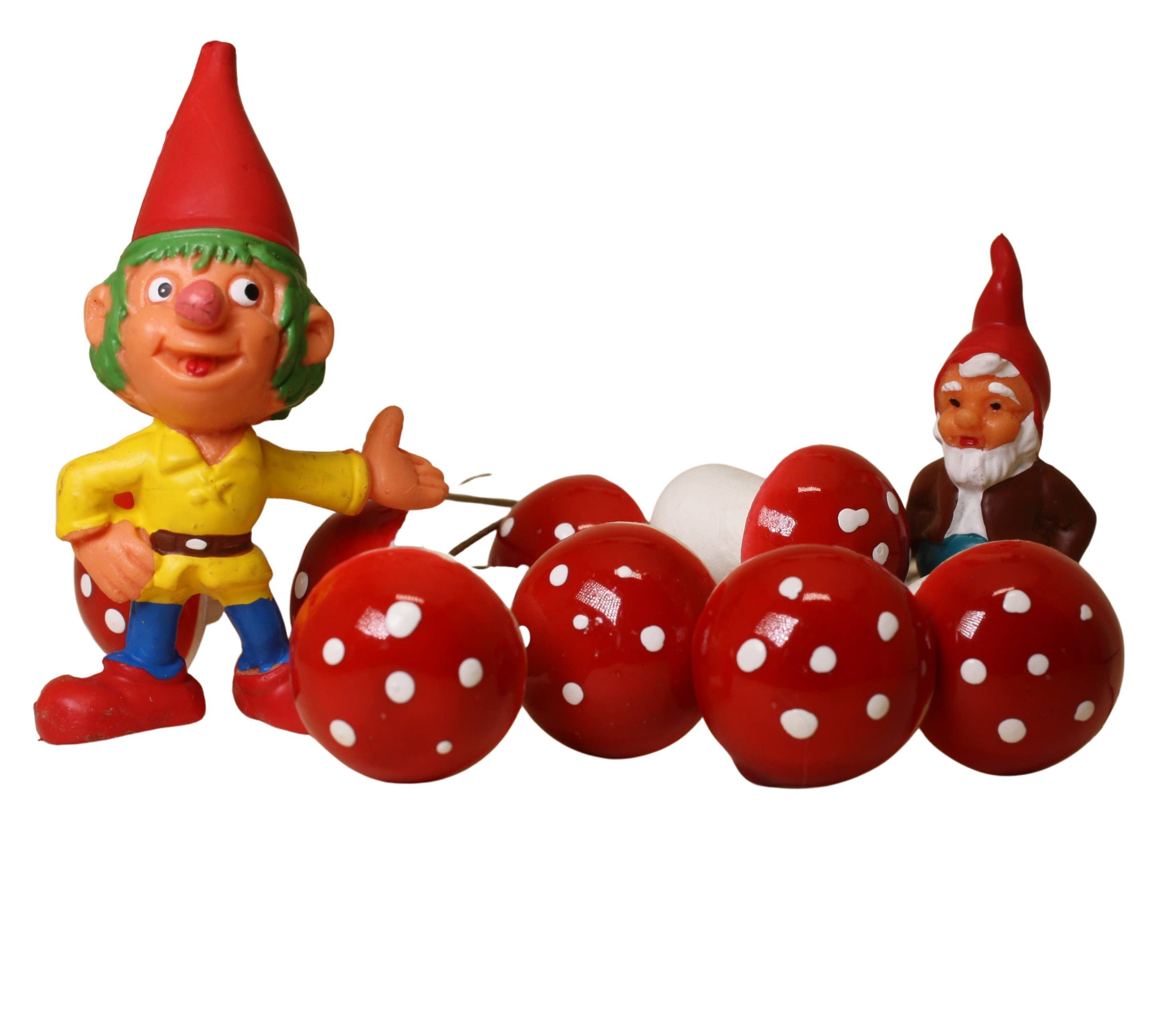   Red Mushrooms - 3/4" Red Spun Cotton - 10 Pcs - 218-0167 for wholesale on Faire2