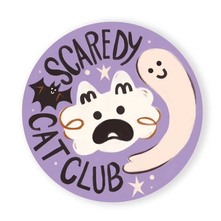 Scaredy Cat Club Sticker for wholesale by The Stray Shop