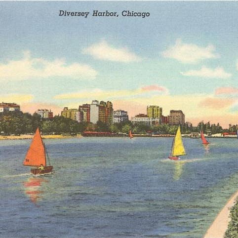 Impressão de Arte CH-351 Diversey Harbor, Chicago, Illinois por atacado de Found Image Press