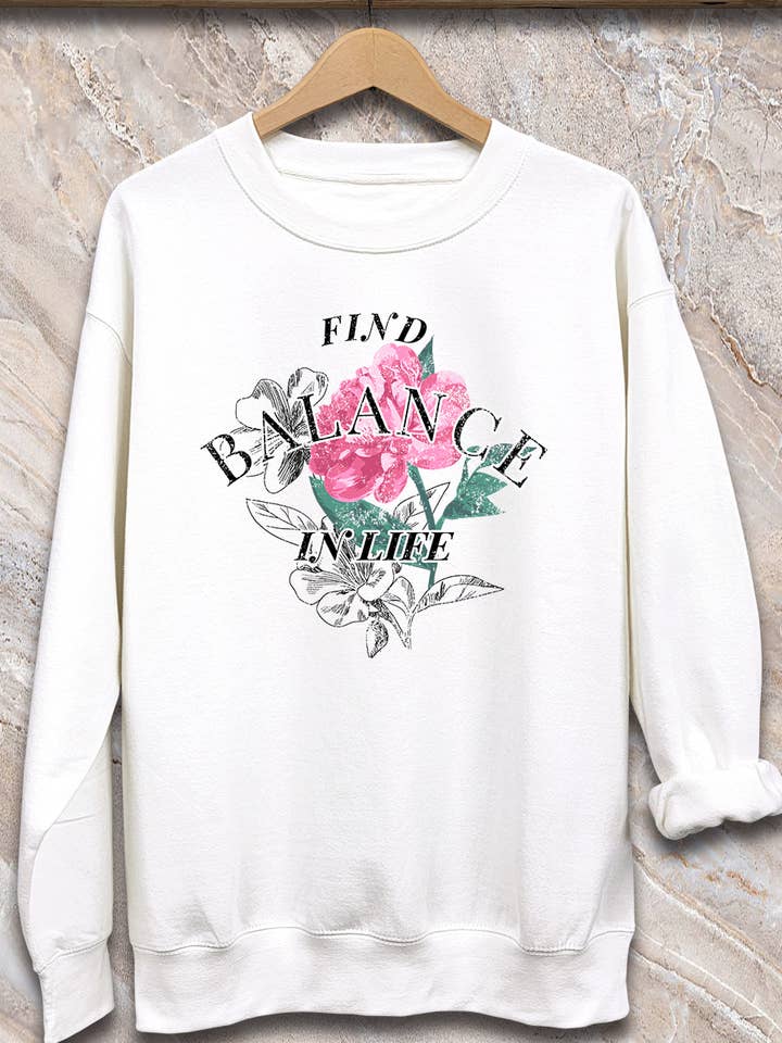 SPT-SS-166_Find Balance in Life Sweatshirt for wholesale by SP Tops, Inc.