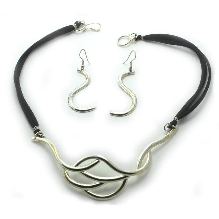 ST.ANG.5001 - Ensemble Argent - HPSilver, Ensemble Collier et Boucles d'Oreilles Plaqué Argent pour la vente par HPSilver, LLC