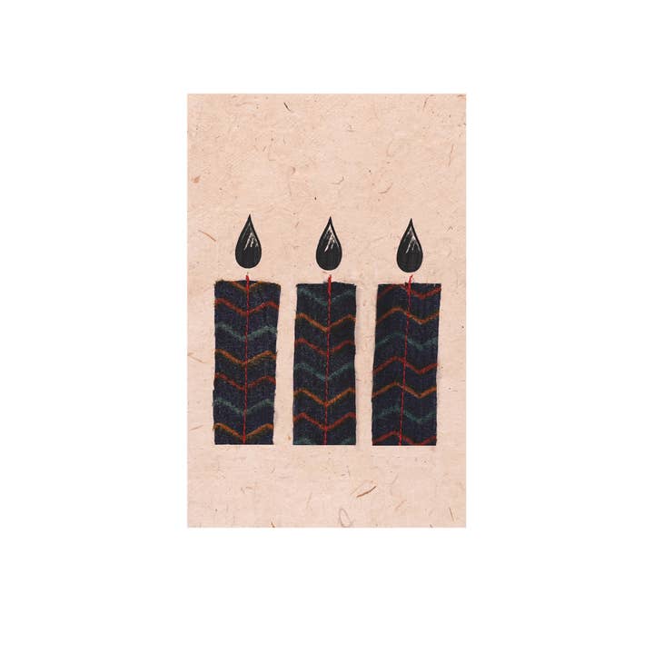 Birthday Greeting Cards - Upcycled Sari Handmade for wholesale by Ethical Global