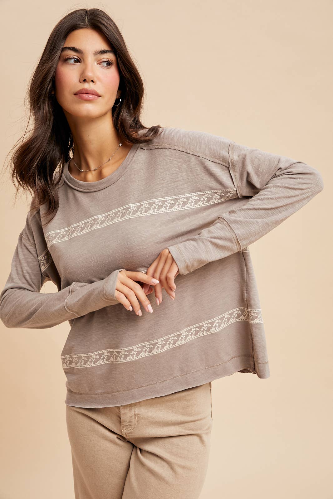 In Loom - Wholesale Blouse - Women's - FLORAL EMBROIDERY STRIPED TEE8