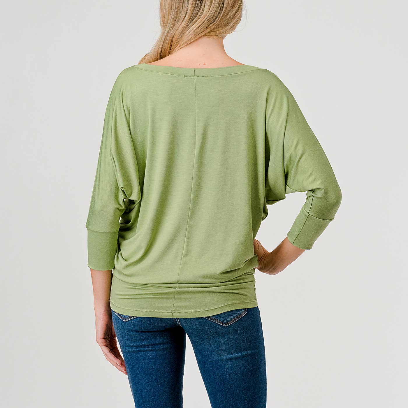Heimious - Wholesale Knit Top - Women's - 3/4 Dolman Sleeve Round neck Modal Jersey  Top, 250366