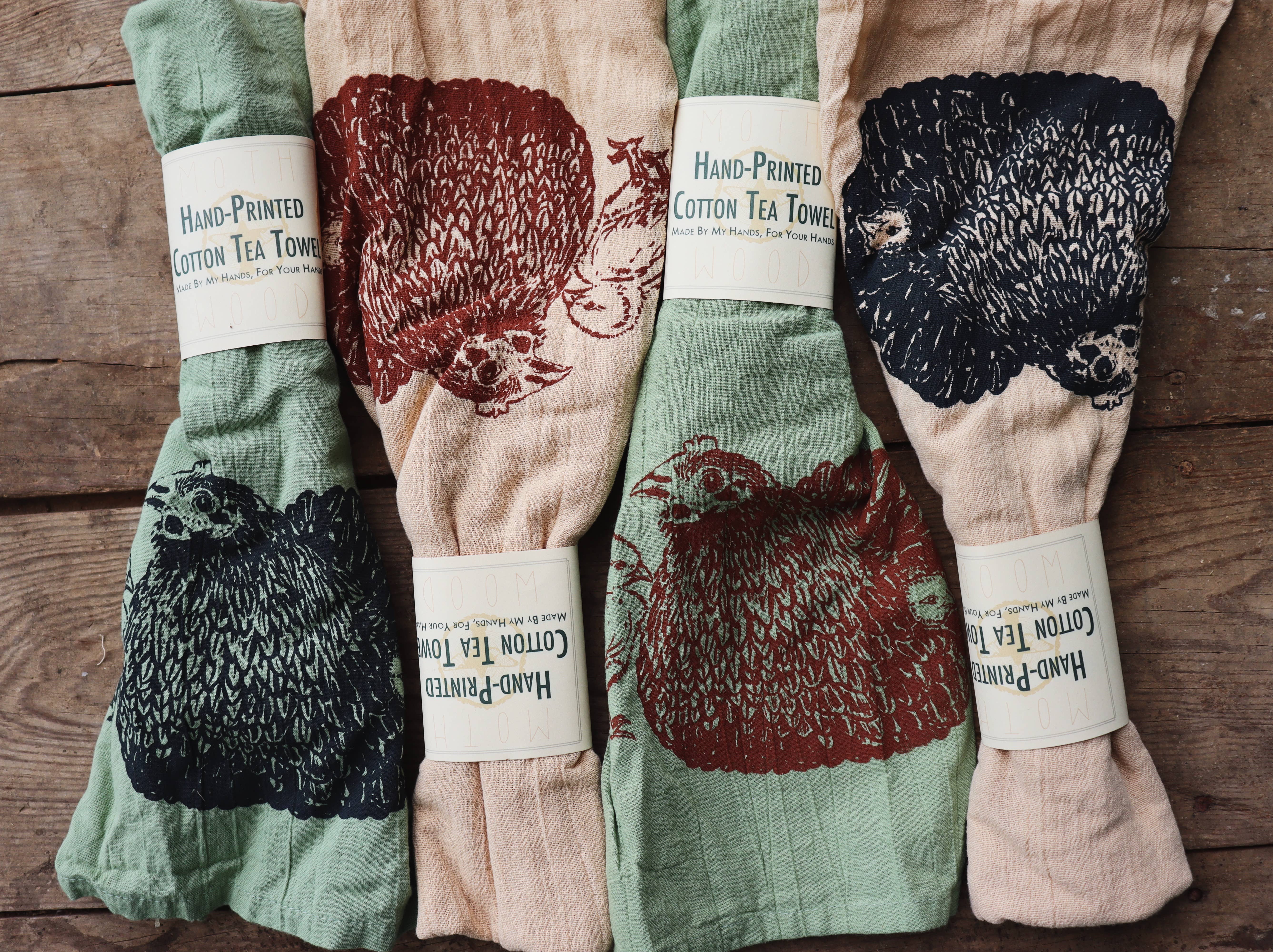 MOTH WOOD - Wholesale Tea Towel - Hand Screen Printed Cotton Tea Towels19