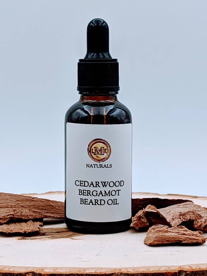 Cedar + Bergamot Beard Oil for wholesale by LMK Naturals