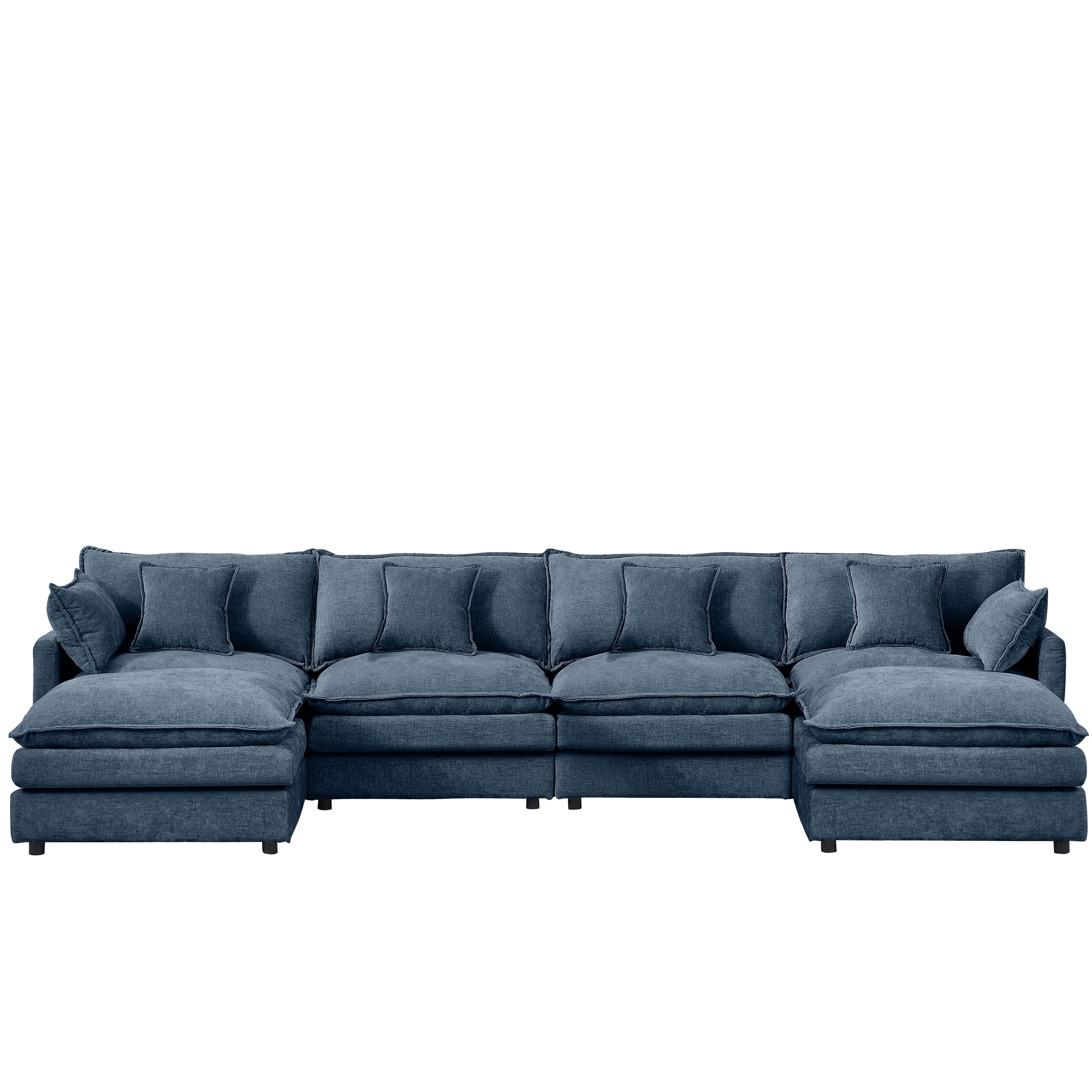 39F Inc. - Wholesale Sofa - Lunara 130" U-Shaped Sectional Sofa w 2 Ottomans,7 Colors10