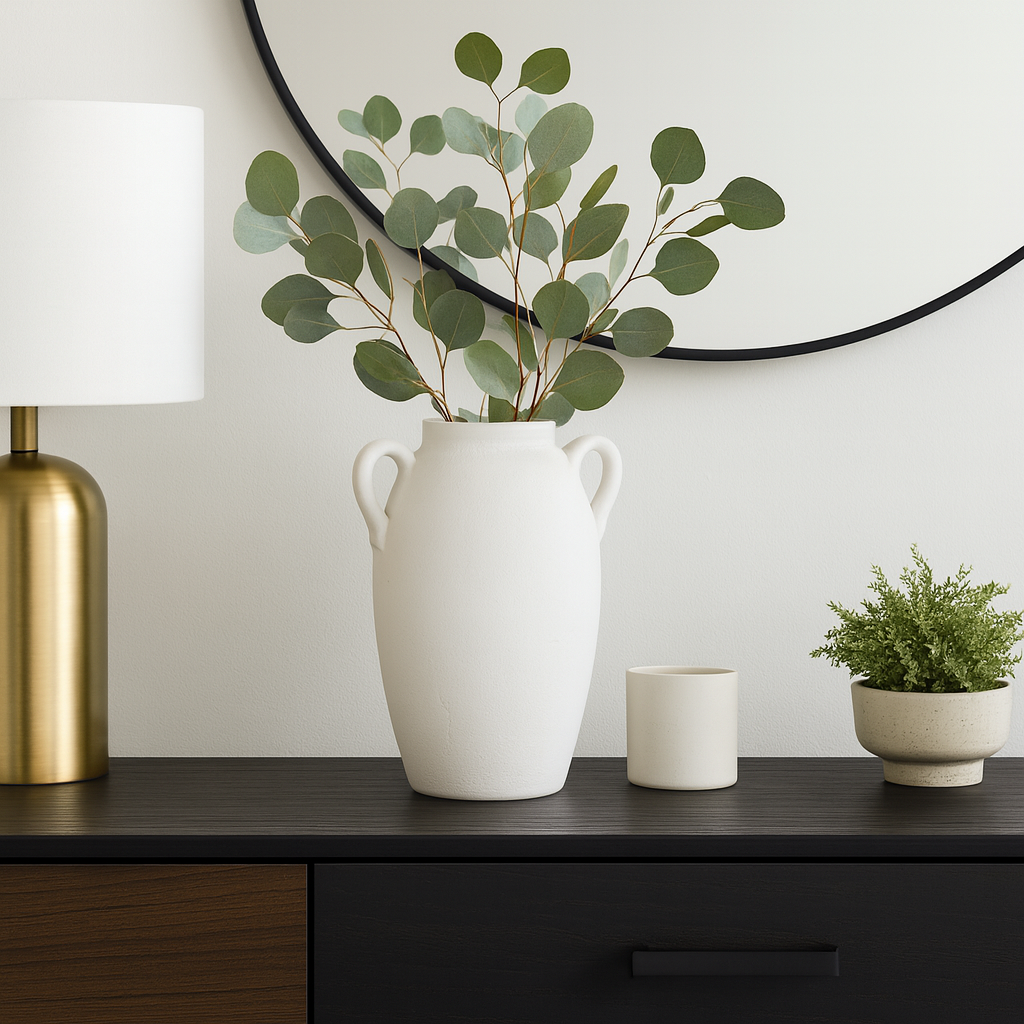 Sagebrook Home - Wholesale Vase - 13 in. White Stoneware Textured Jug with Handles Vase2