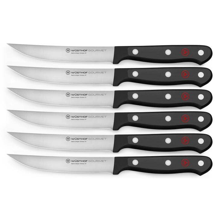 Kadra Kitchenware - Vente Sets de couteaux - Wusthof - Ensemble de 6 couteaux à steak Gourmet, 4,5 pouces, noir