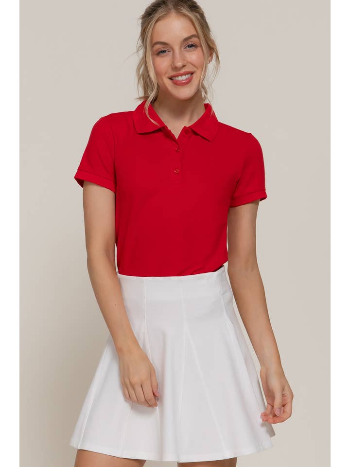 Active Basic | Active USA - Wholesale Polo - Women's - Short Sleeve Classic Pique Polo Top5