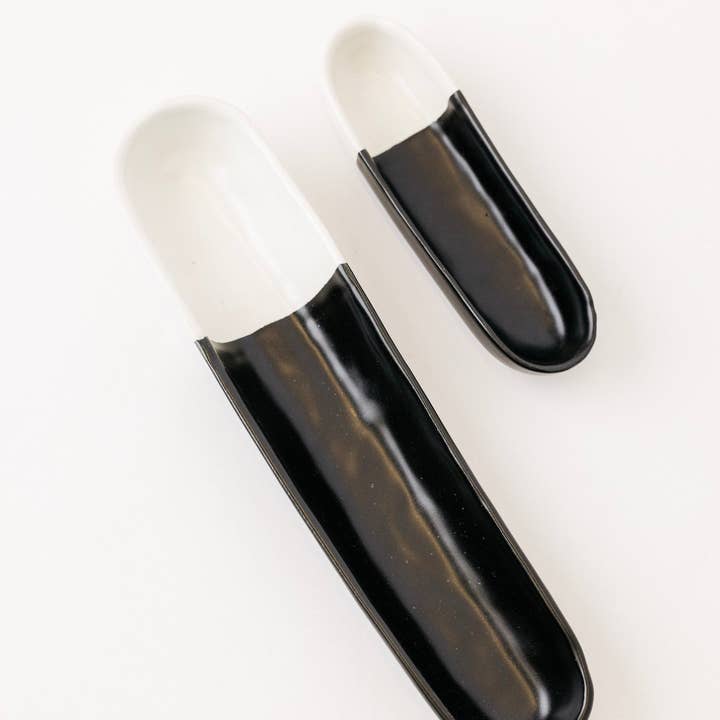 THELIFESTYLEDCO - Wholesale Bowl - Dawson Olive Bowl - Matte Black/White - Set of 20