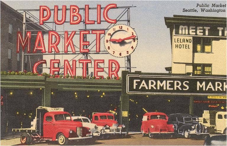 Found Image Press - Wholesale Magnet - Magnet WA-227 Public Market, Seattle0