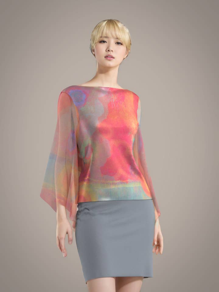 Estampado de viscosa en naranja, rojo, amarillo, azul, verde para venta al por mayor de ARTATAK LLC