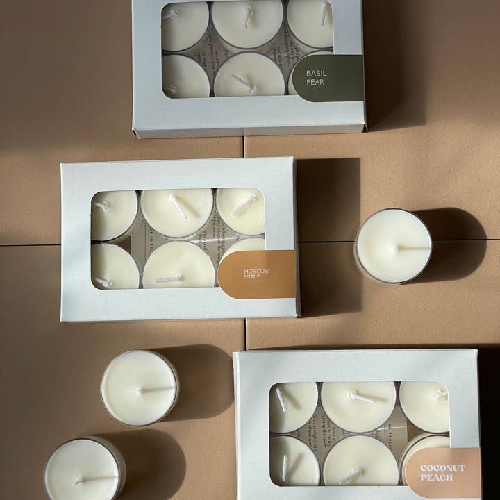Home- Tealights- Box of Six for wholesale by Glow Candle Co.