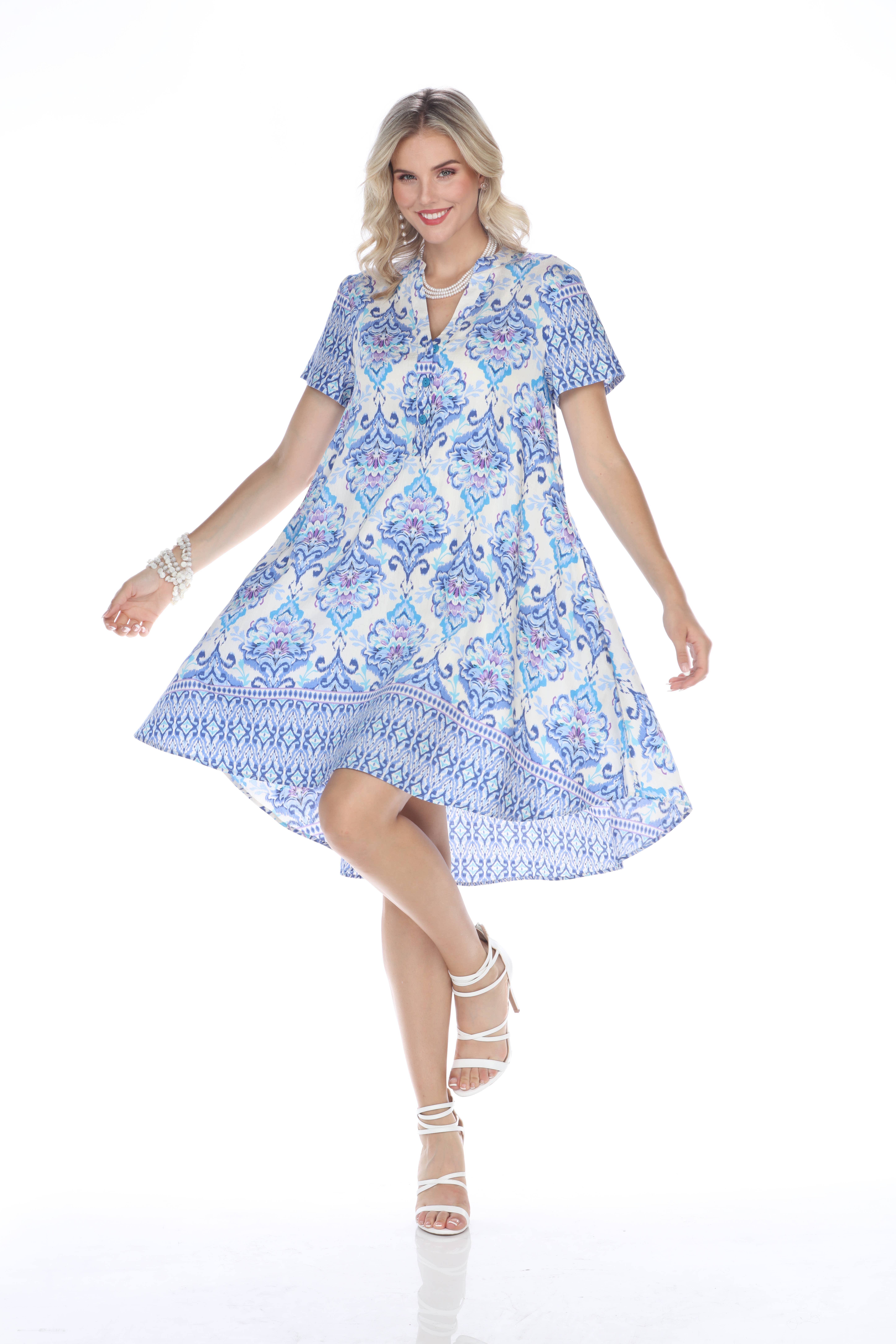 Aris A - Wholesale Dress - Women's - Santorini Breeze Print Dress0