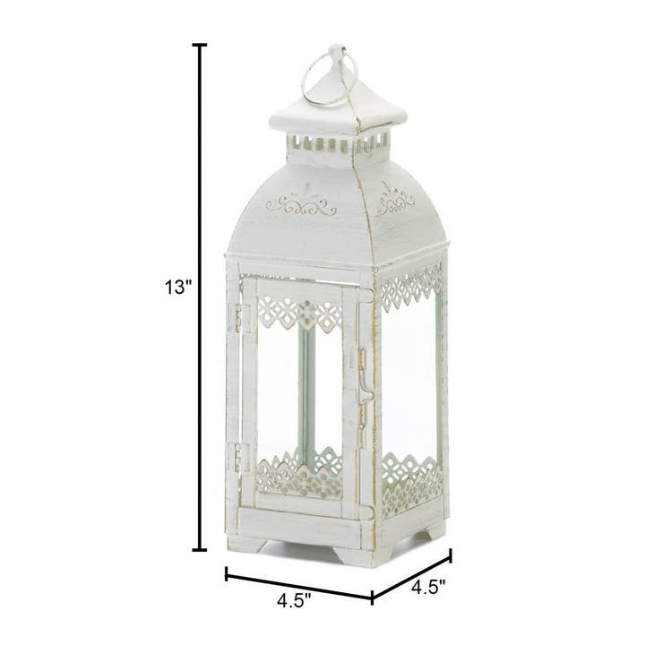 Zingz Home - Wholesale Lantern - White Lace Victorian Style Lantern