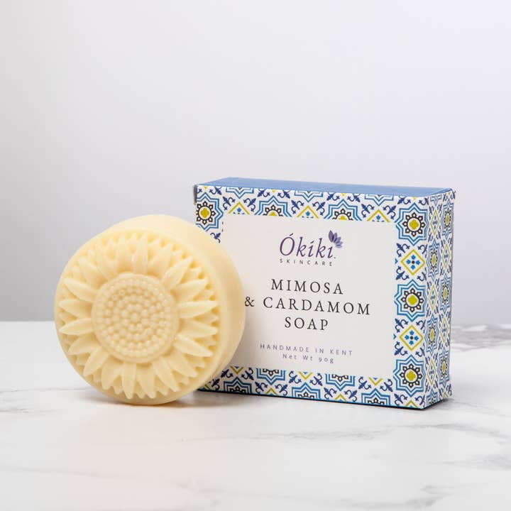 Mimosa & Kardemumma tvål för wholesale av Okiki Skincare