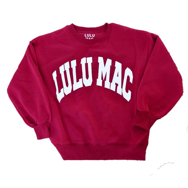 Lulu Mac Sweatshirt Cardinal/White - Puff for wholesale by Girlie Girl Originals