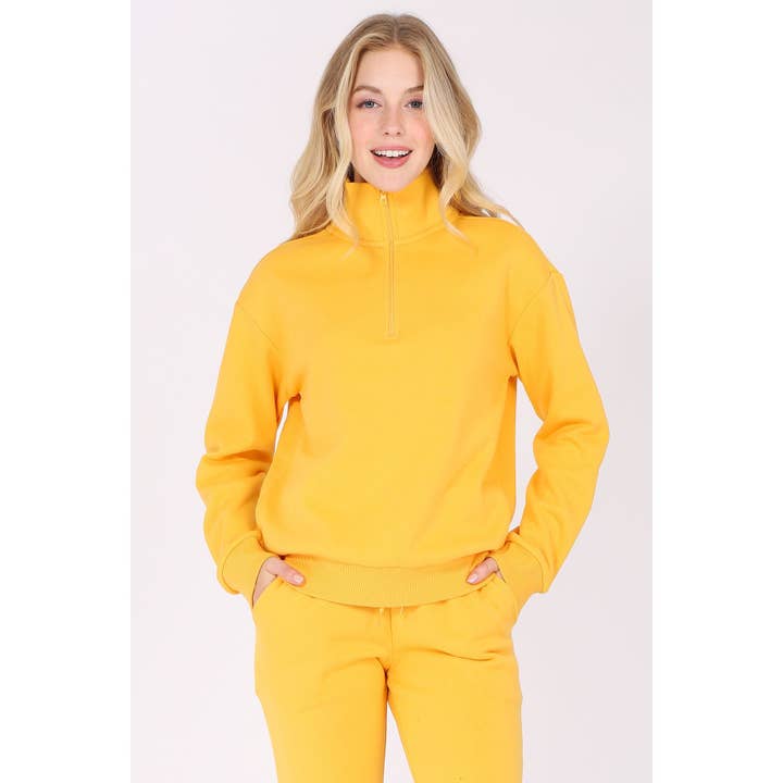Timeless - Wholesale Sweatshirt - Women's - Zip Fleece Pullover Long Sleeve Sweatshirt Top