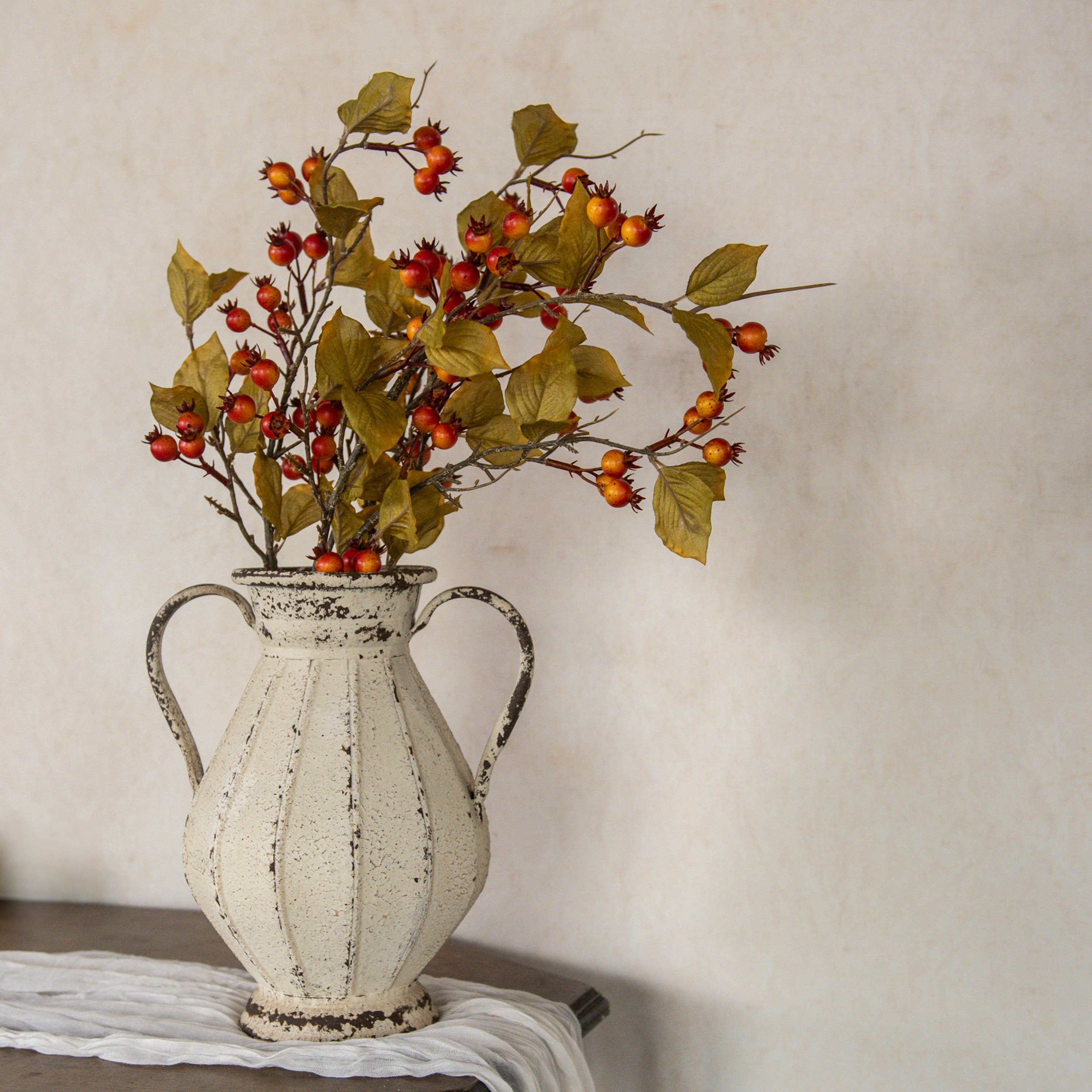 Ragon House - Venta al por mayor Flores artificiales - RAMA DE ESCARAMUJOS NARANJA DE 31"1