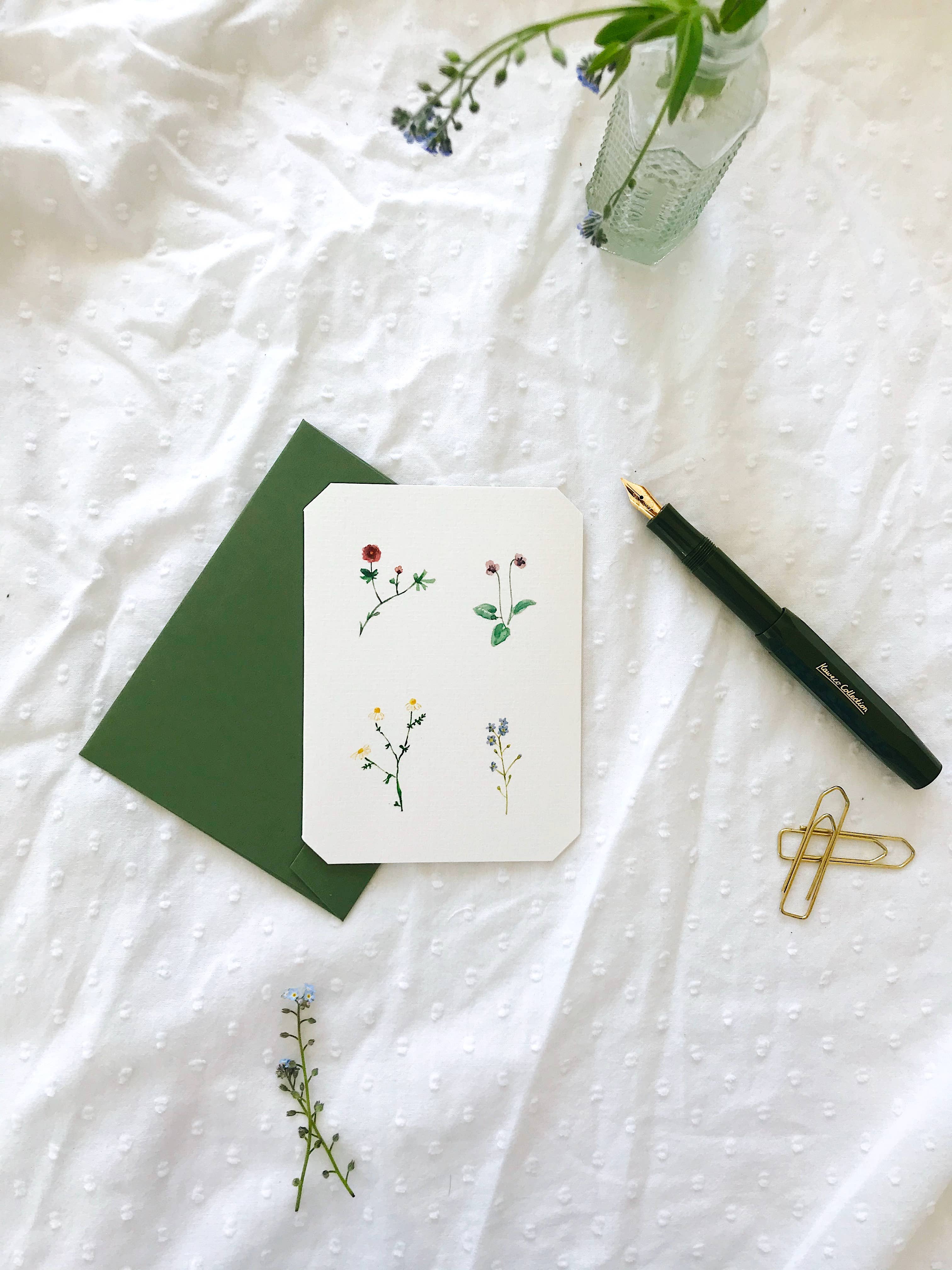 Annie Brougham Paper Goods. - Vente Carte de vœux classique - Flora Collection - Cartes Petit Four avec fleurs2