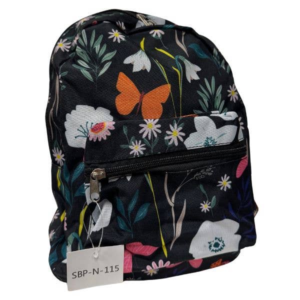 The Back Packer - #SBP-N-115 - Black Floral Prairie for wholesale by St. Louis Wholesale LLC