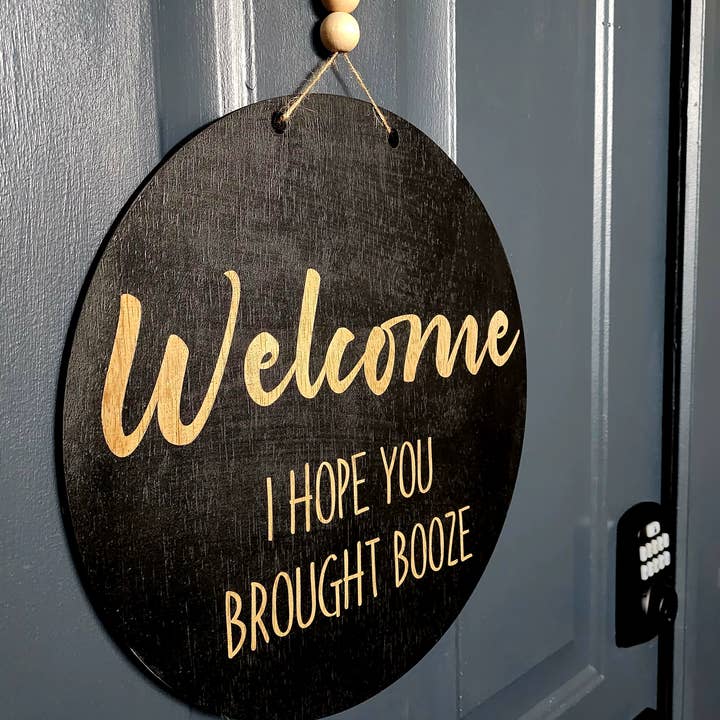 Crafty Wood Studios – Sinal por atacado – Sinal de porta de boas-vindas, Sinal de boas-vindas de madeira, Sinal de porta1