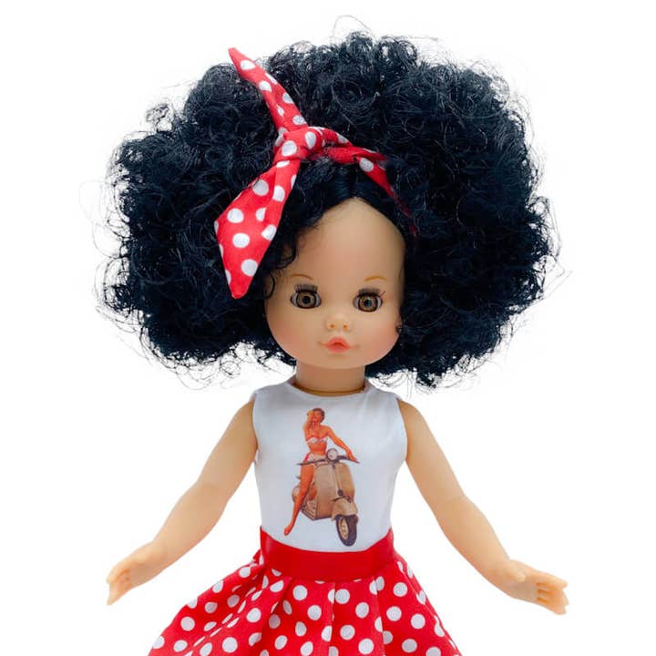 Muñeca de colección y artesanía – Boneca - Crianças por atacado – Boneca Sintra 40 cm .100% vinil com vestido pin up fashion