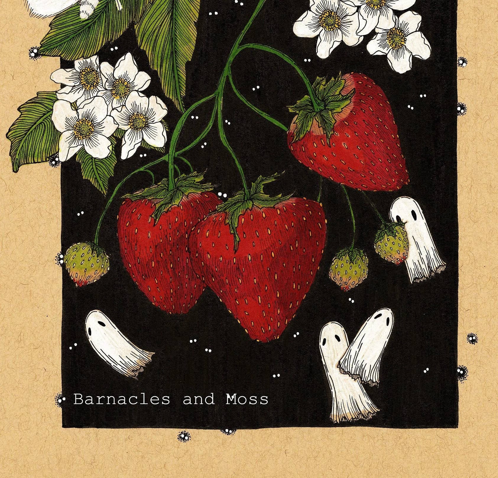 Barnacles and Moss - Wholesale Art Print - Strawberries and Soot Sprites Fine Art Print1