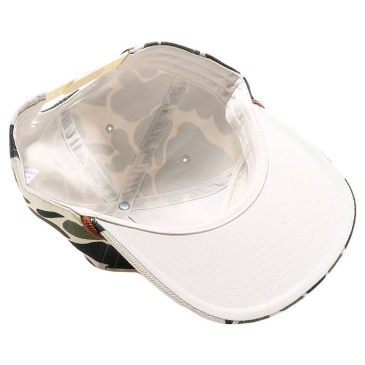 DOBBI - Wholesale Flat Brim Cap - Unisex - Old School Camo Unstructured Rope5