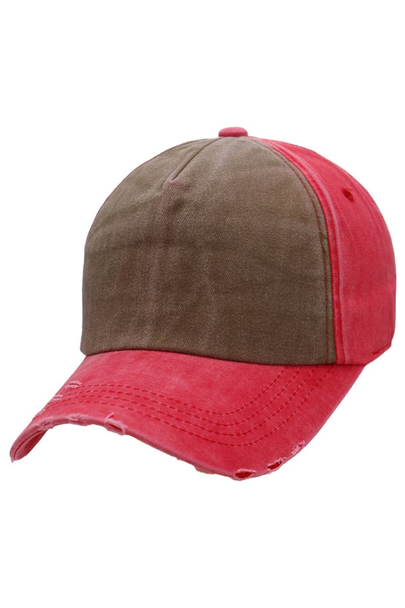 Cap Zone - Wholesale Baseball Cap - Unisex - Distressed Dirty Wash Five Panel Baseball Cap0