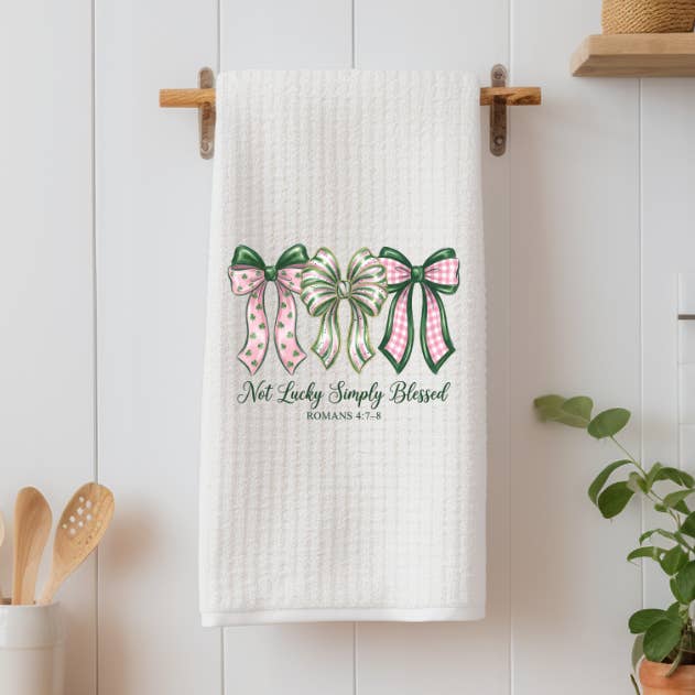 Simply Blessed St.Patrick's Kitchen Tea Towel for wholesale by JAC Wholesale