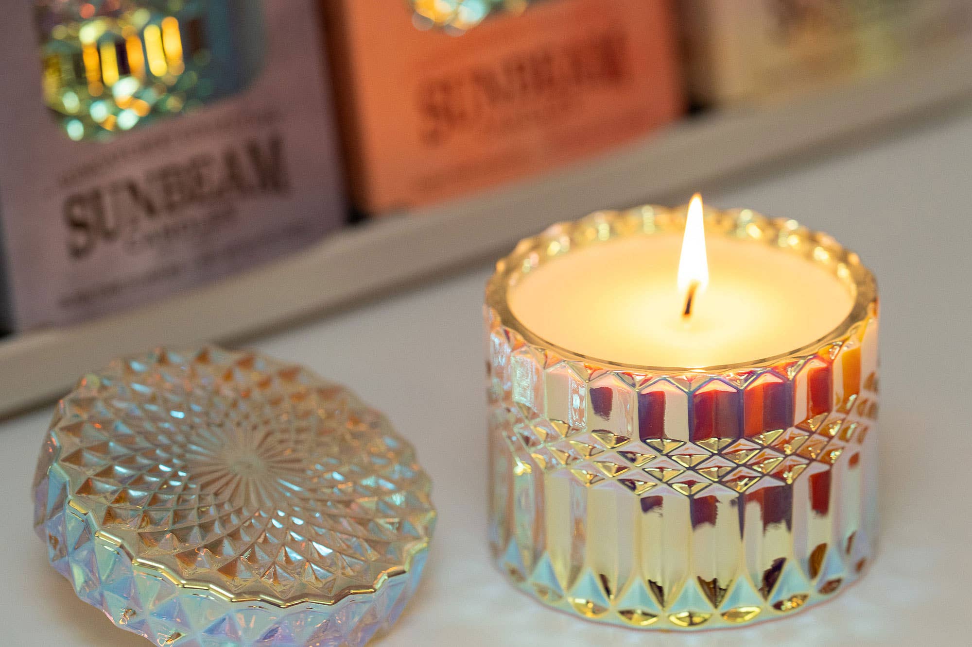 Sunbeam Candles, Inc - Wholesale Pot/gevulde kaars - Nectar - Abrikoos, Citrus & Olijf (3 potten in doos)3