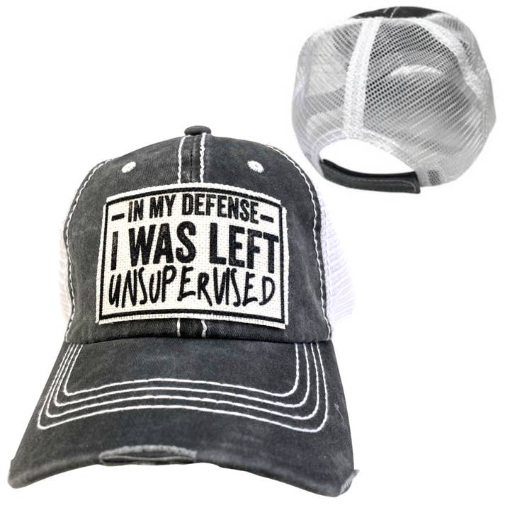 dkhandmade - Wholesale Trucker Hat - Unisex - I WAS LEFT UNSUPERVISED | UNISEX HAT | DISTRESSED1