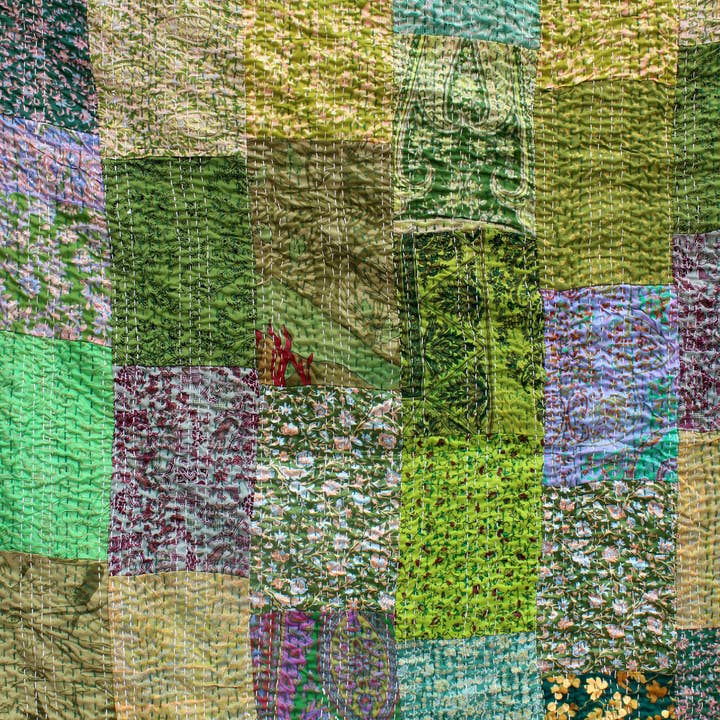 bhavnas boutique - Wholesale Quilt - Handmade Silk Kantha Quilt Throw Summer Blanket3