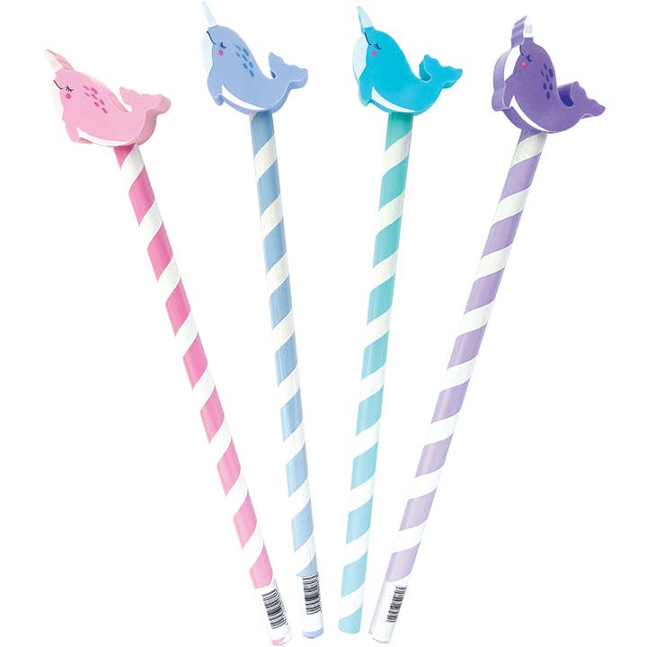 The Piggy Story – wholesale Pencil topper – Child – Pencil/Eraser Topper- Narwhal