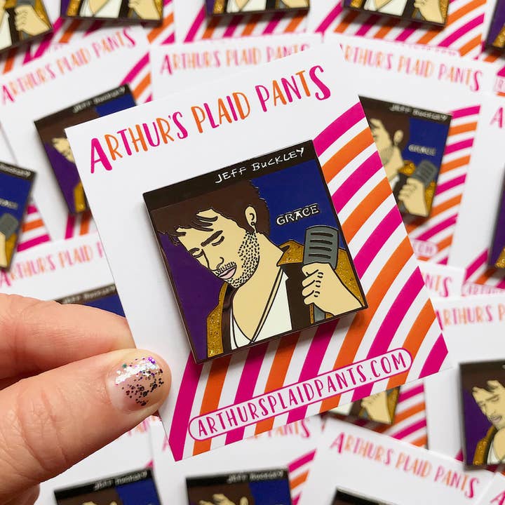 Jeff Buckley Enamel Pin for wholesale by Arthur's Plaid Pants