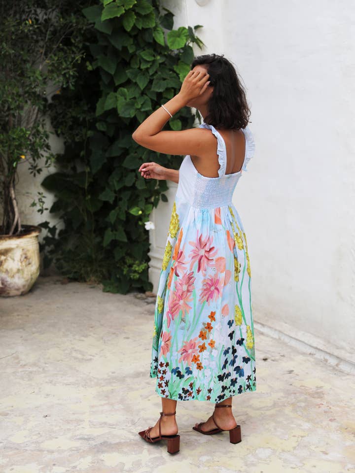 Frank & Dollys - Wholesale Dress – Women's - Flora Midi - Sky8