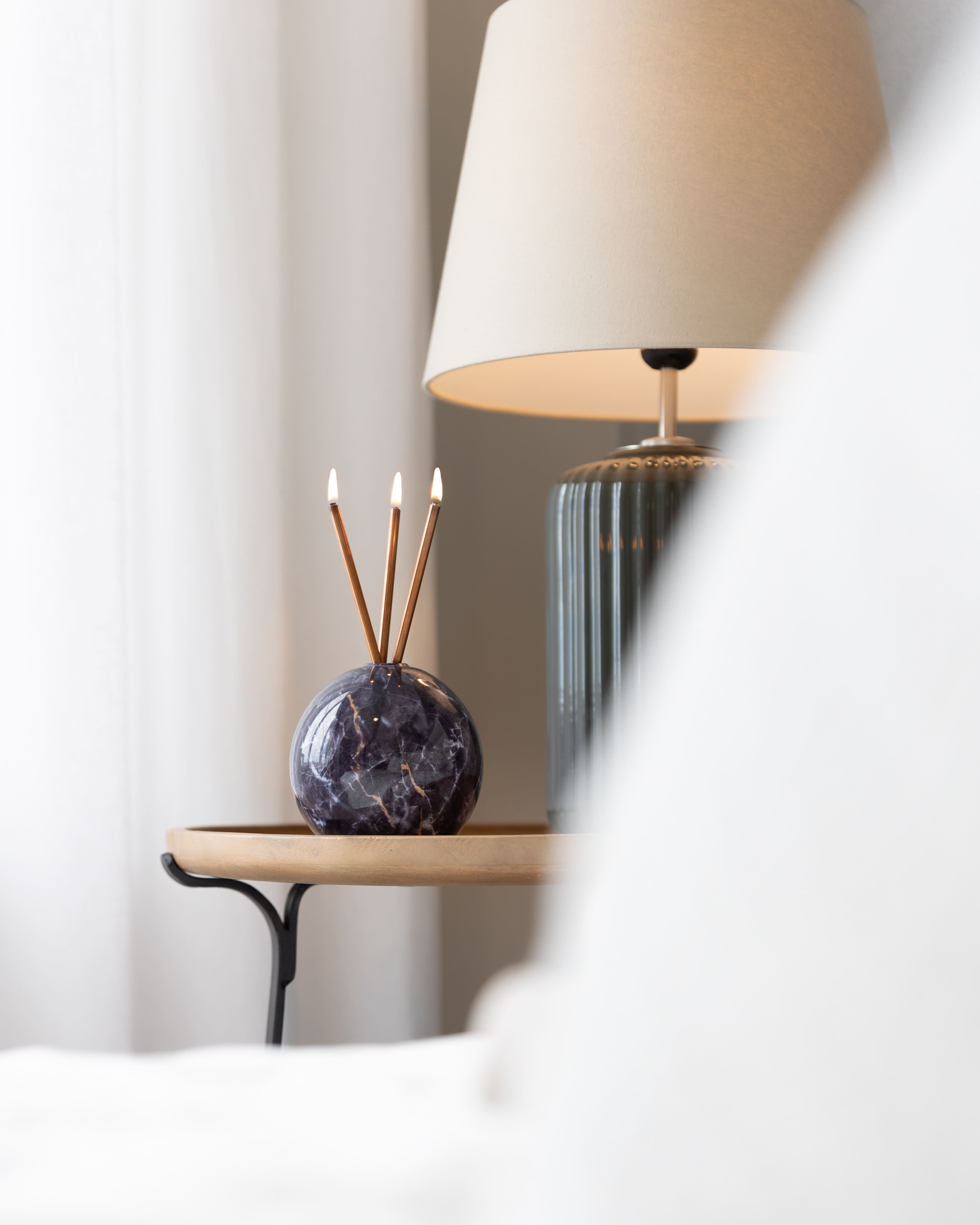 Everlasting Candle Co. - Wholesale Candle Holder - Neva Vase, Charcoal Marble Candle Holder [x6 Vases]3